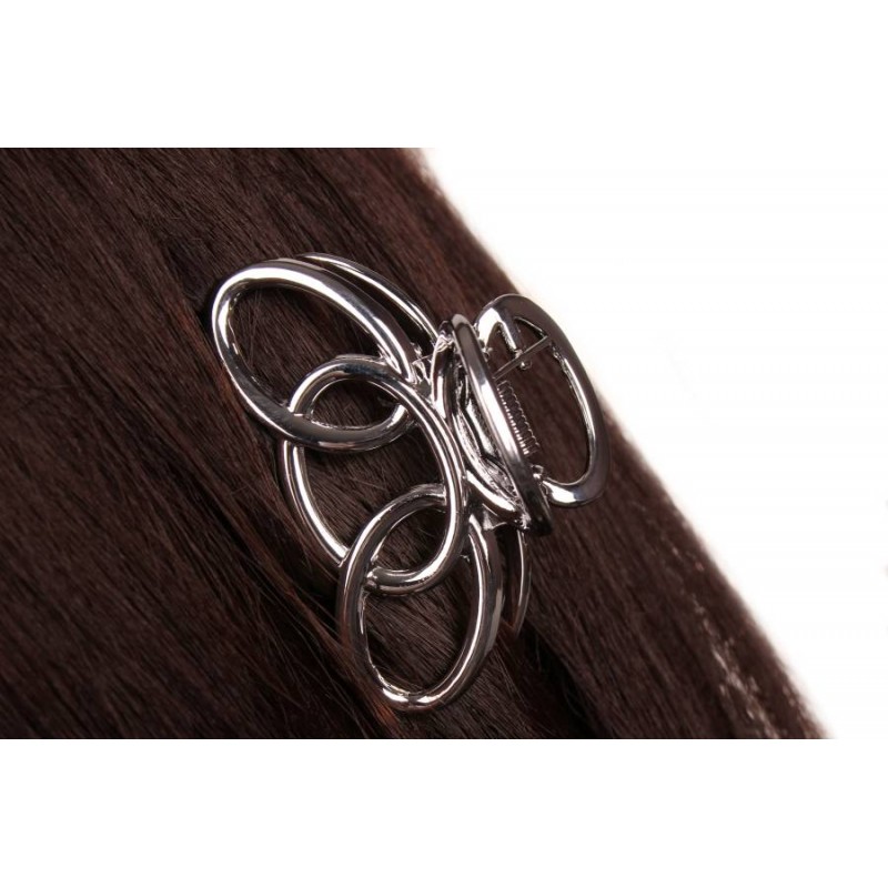 Краб для волос металлический  5см серебро 1-213515