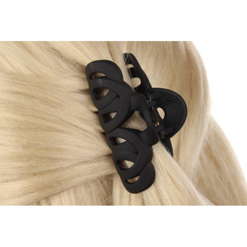 Краб для волос черный матовый 7см 1-206838