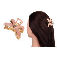 Краб для волос металлический  5,5см розовый 1-213546