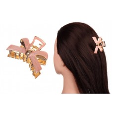 Краб для волос металлический  5,5см розовый 1-213546