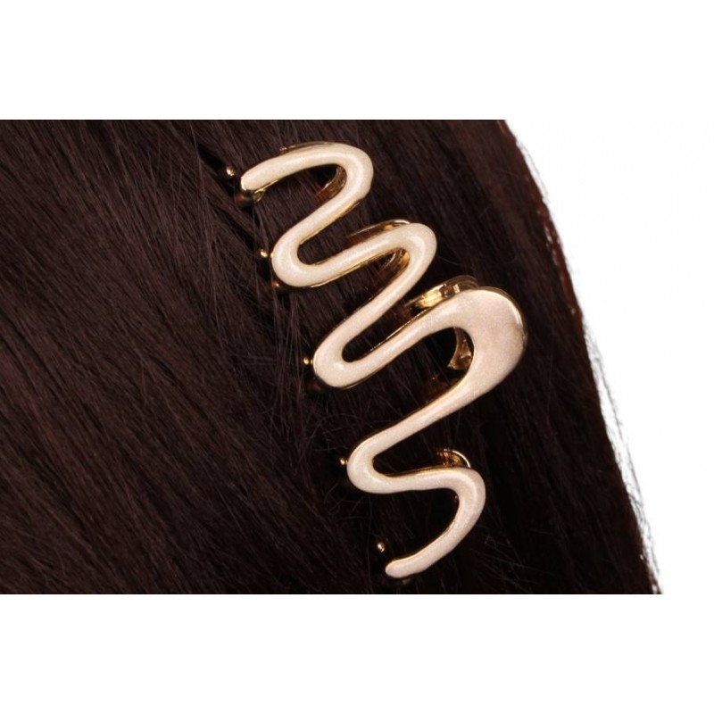 Краб для волос металлический  7см белый  1-213362