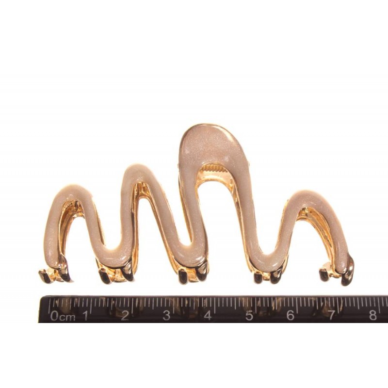 Краб для волос металлический  7см белый  1-213362