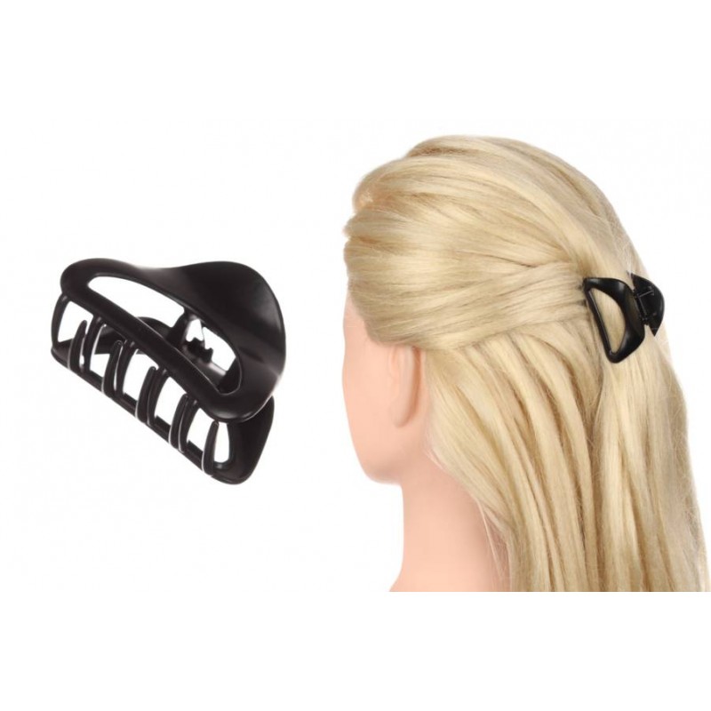 Краб для волос металлический  5см черный матовый 1-213621