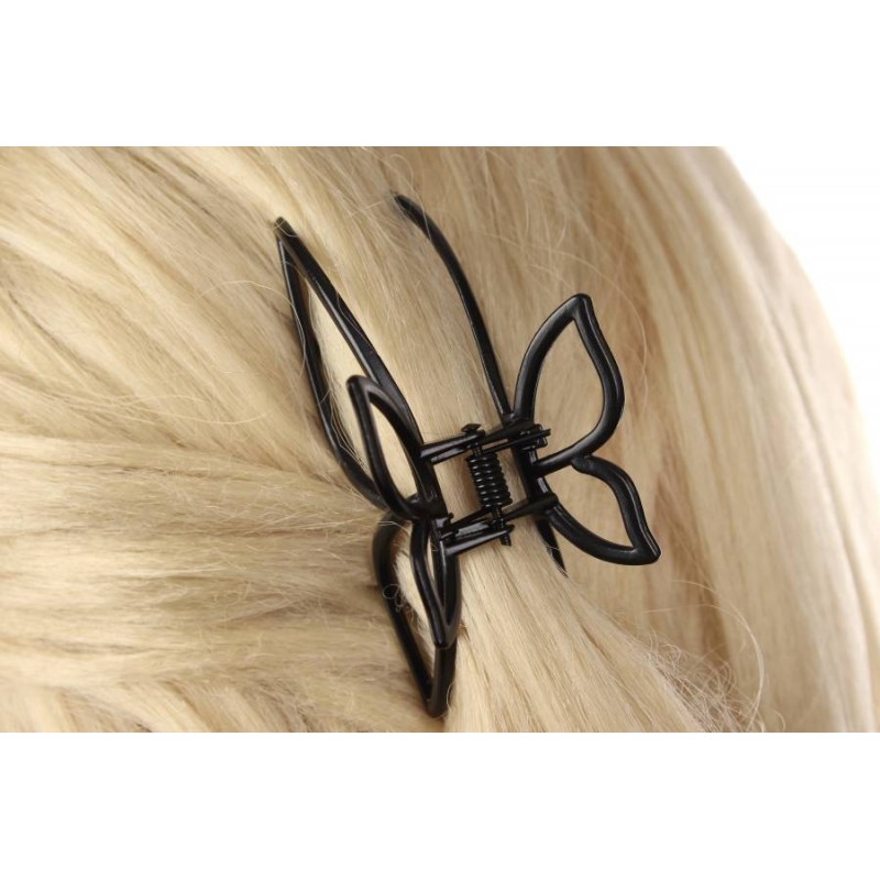 Краб для волос металлический  7,5см черный матовый 1-213461