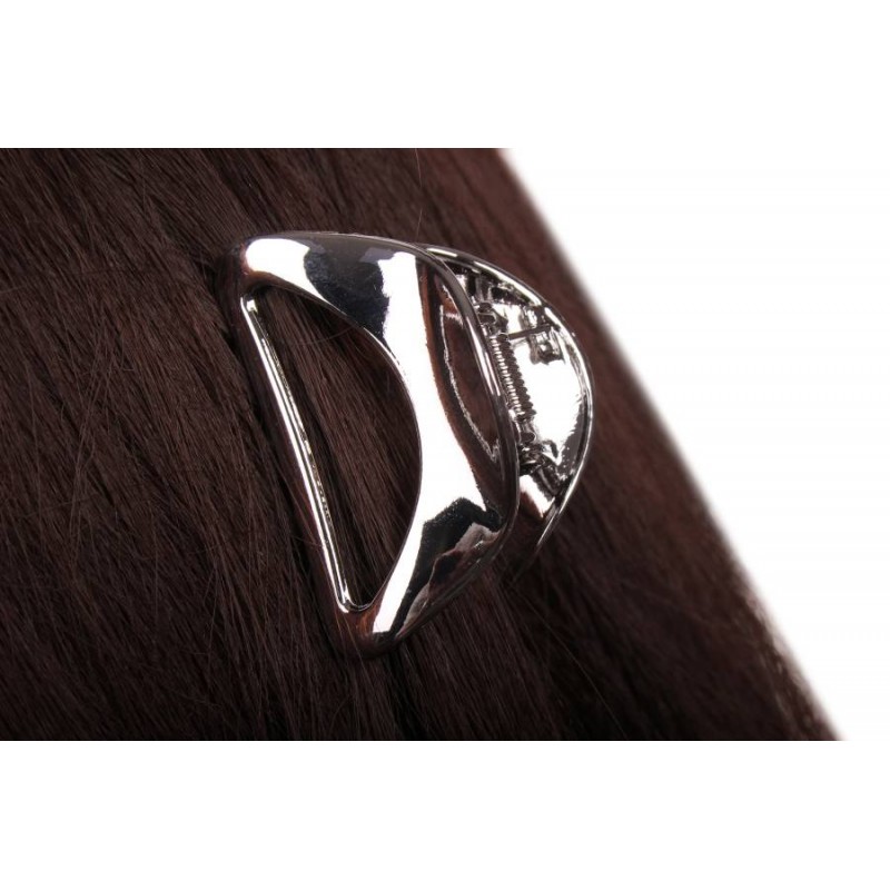 Краб для волос металлический  5см серебро 1-213607