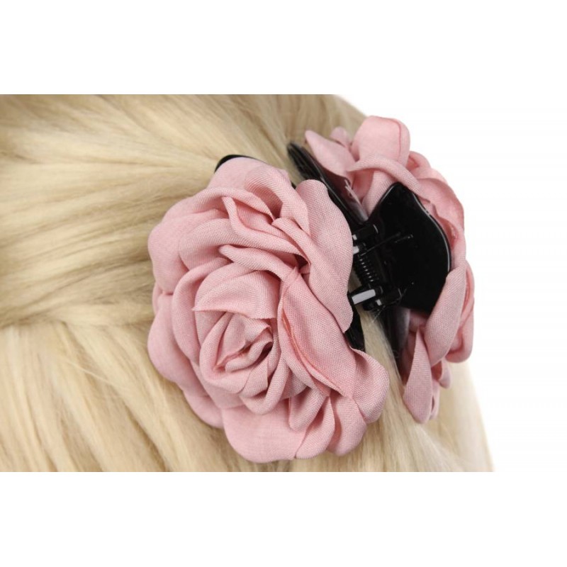 Краб для волос цветок 9см розовый 1-205879