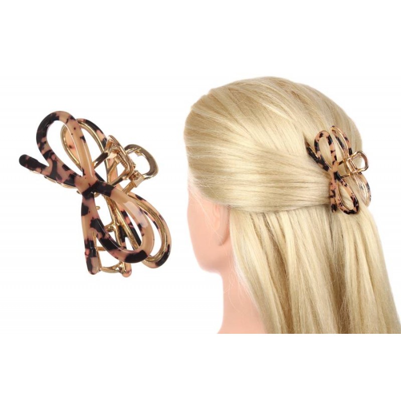 Краб для волос металлический+пластик 