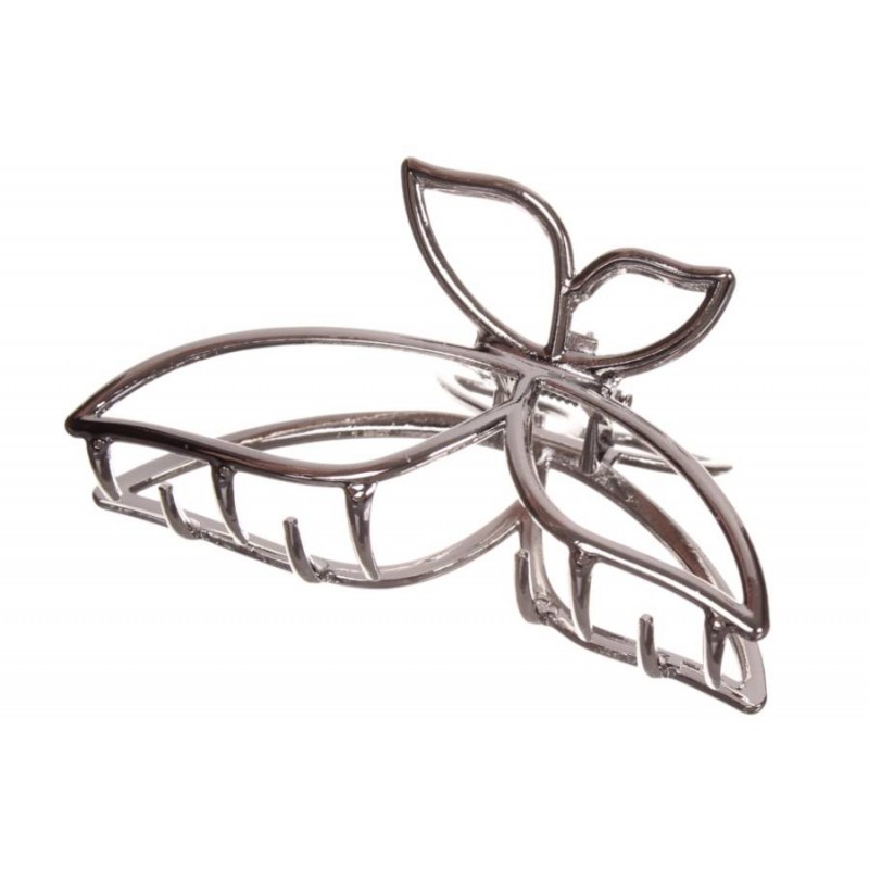 Краб для волос металлический  7,5см серебро 1-213454