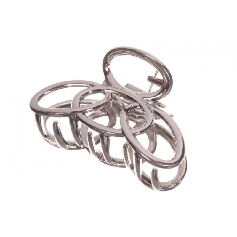 Краб для волос металлический  5см серебро 1-213515