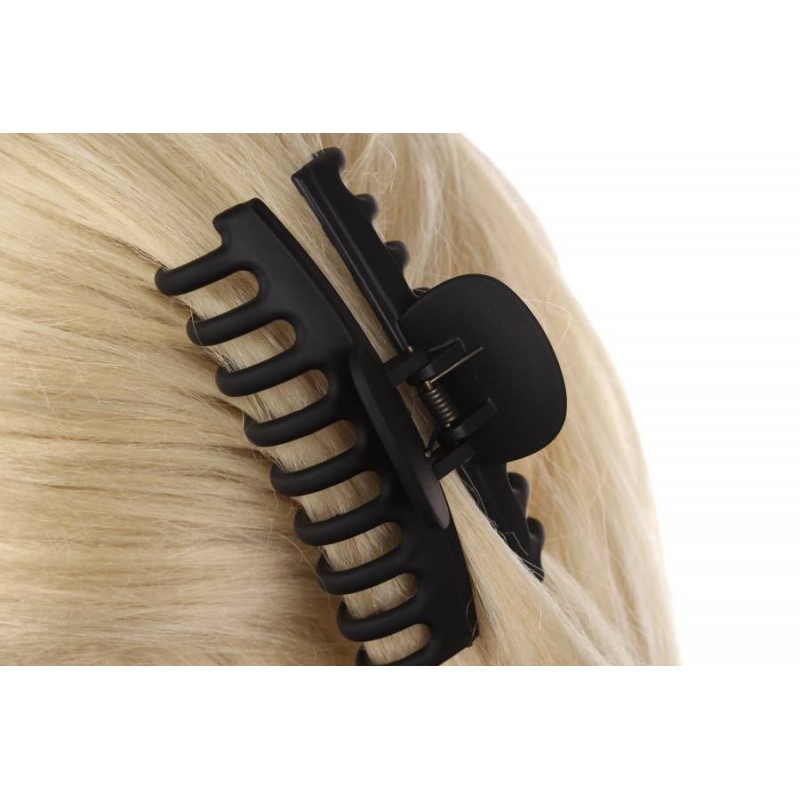 Краб для волос черный матовый 9см 1-206852