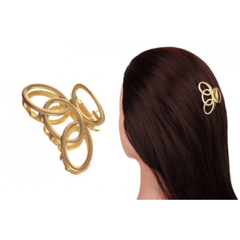 Краб для волос металлический  5см золото 1-213539