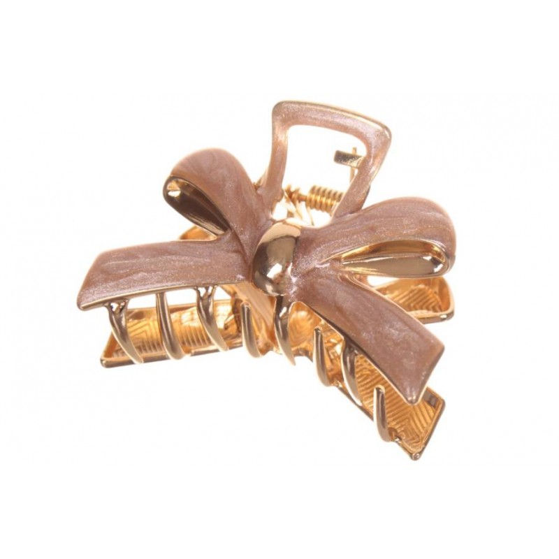 Краб для волос металлический  5,5см розовый с перламутром 1-213553