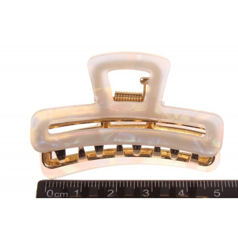 Краб для волос металлический  5см белый 1-213478