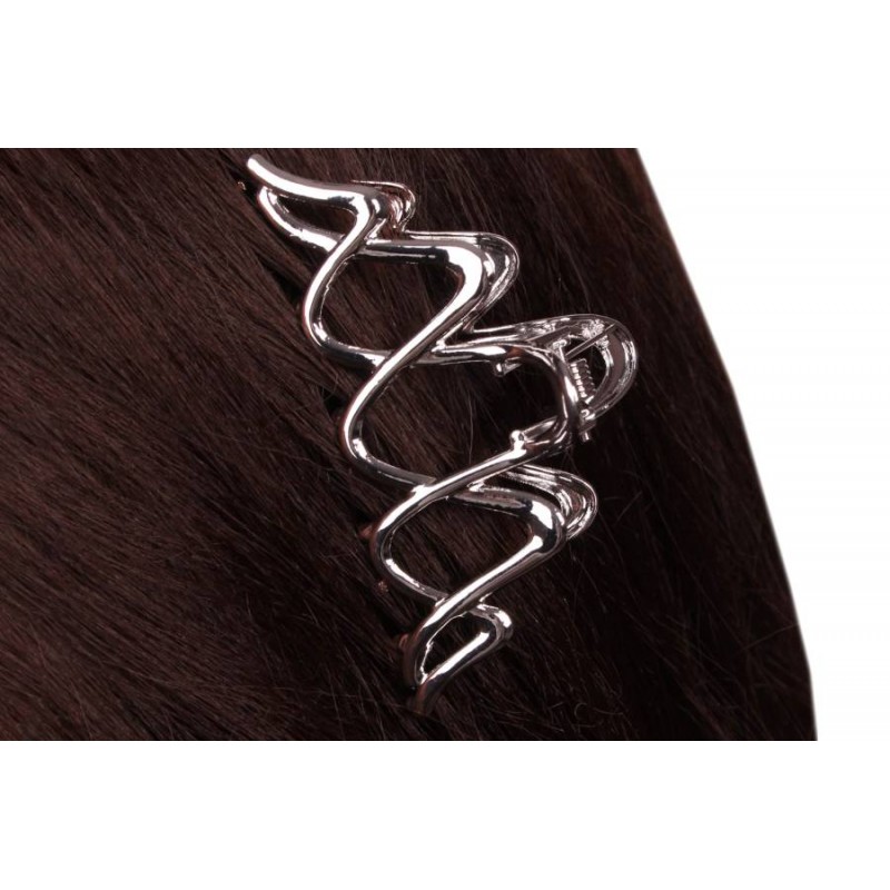 Краб для волос металлический  8см белый 1-213591