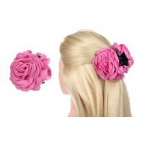 Краб для волос цветок 9см малиновый 1-205862