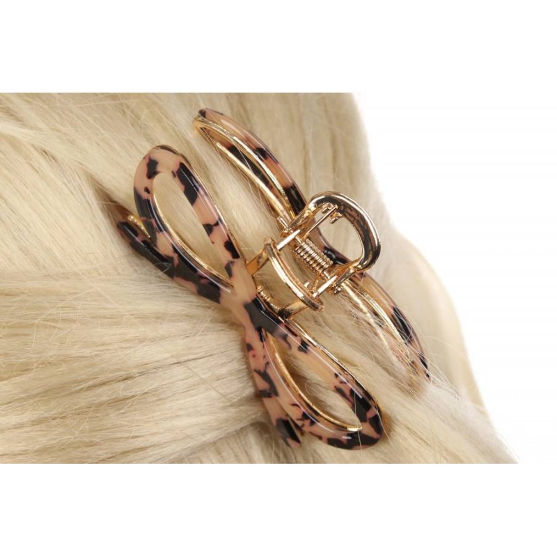 Краб для волос металлический+пластик 