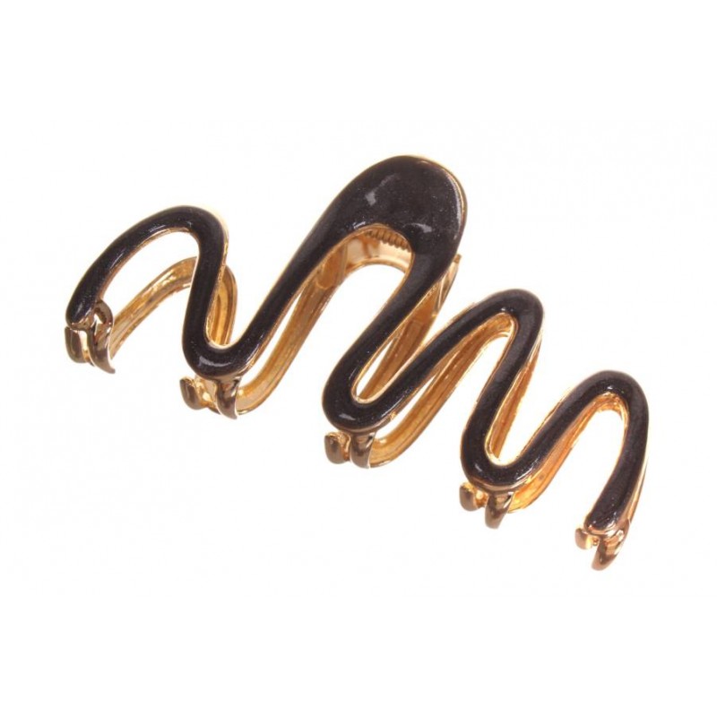 Краб для волос металлический  7см черный 1-213386