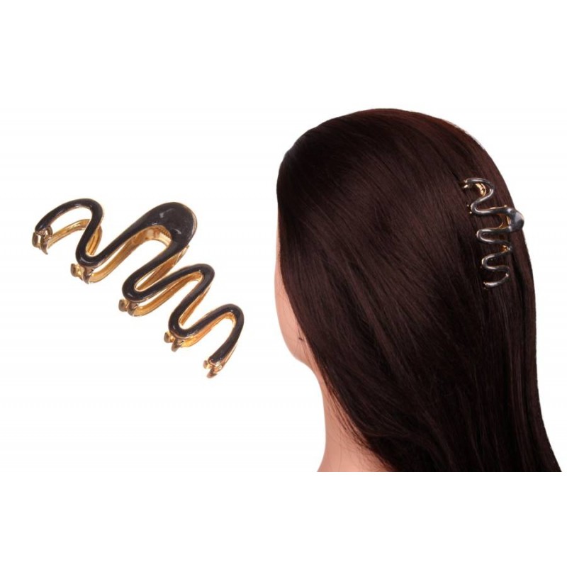 Краб для волос металлический  7см черный 1-213386