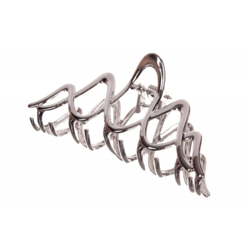 Краб для волос металлический  8см белый 1-213591