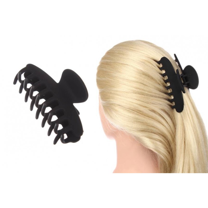 Краб для волос черный матовый 10см 1-207880