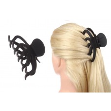 Краб для волос черный матовый  1-207897