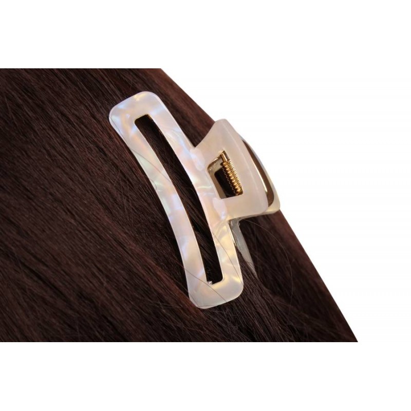 Краб для волос металлический  5см белый 1-213478