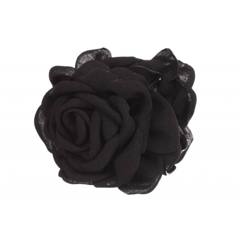 Краб для волос цветок 9см черный 1-205855