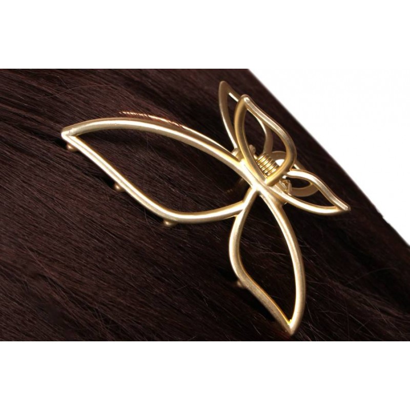 Краб для волос металлический  7,5см золото 1-213430