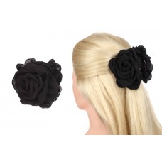 Краб для волос цветок 9см черный 1-205855