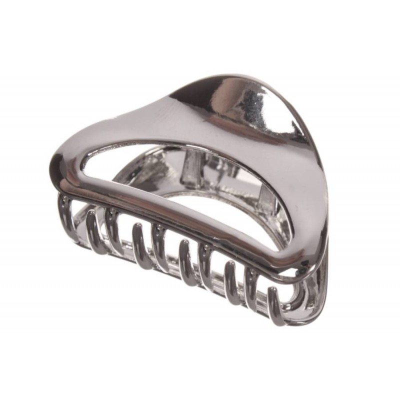 Краб для волос металлический  5см серебро 1-213607