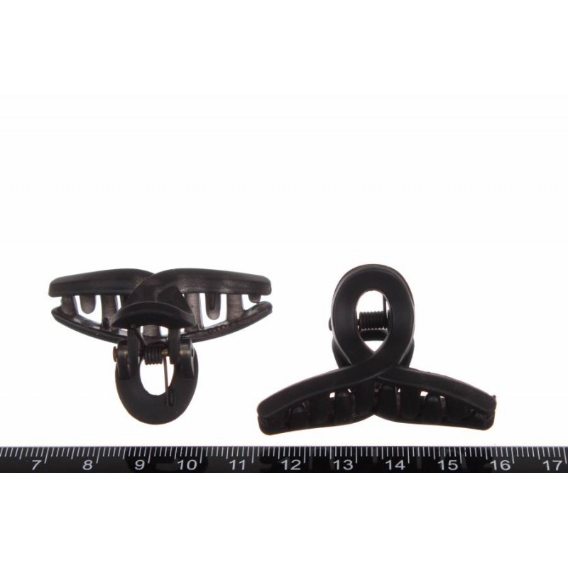 Краб для волос пластиковый черный 4см 1-203370