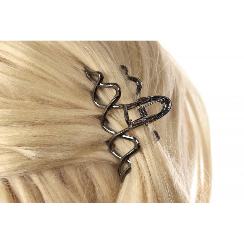 Краб для волос металлический  8см черный 1-213584