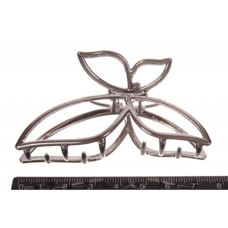Краб для волос металлический  7,5см серебро 1-213454