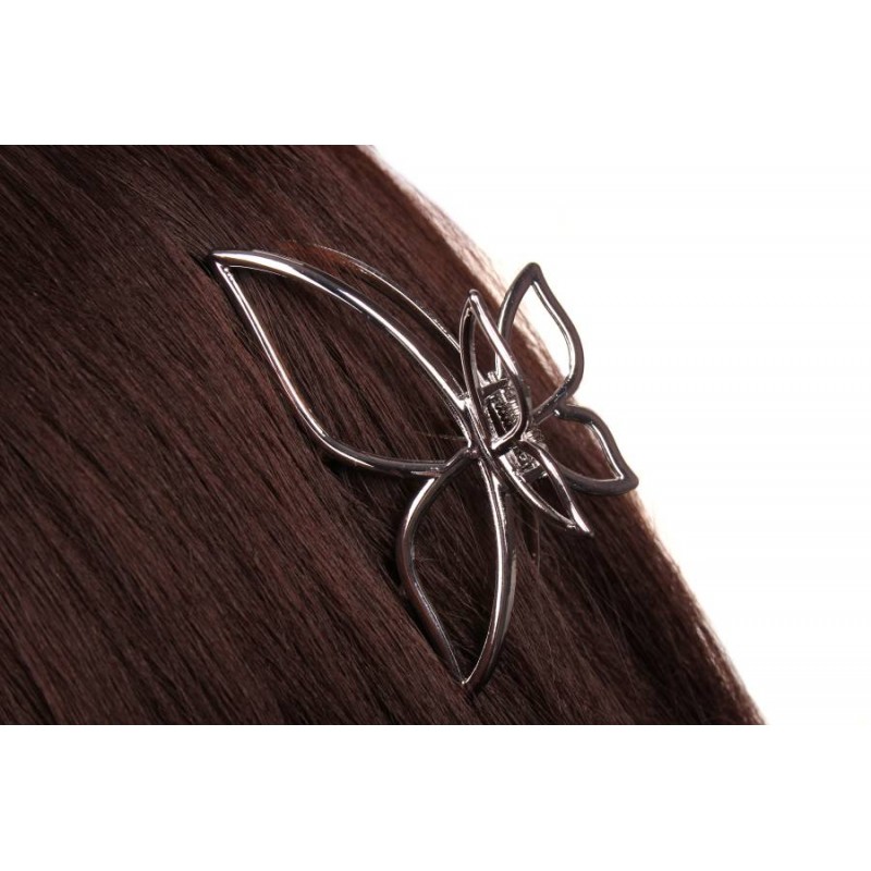 Краб для волос металлический  7,5см серебро 1-213454