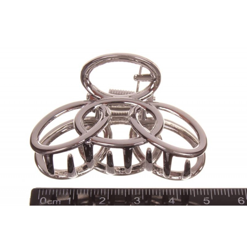 Краб для волос металлический  5см серебро 1-213515