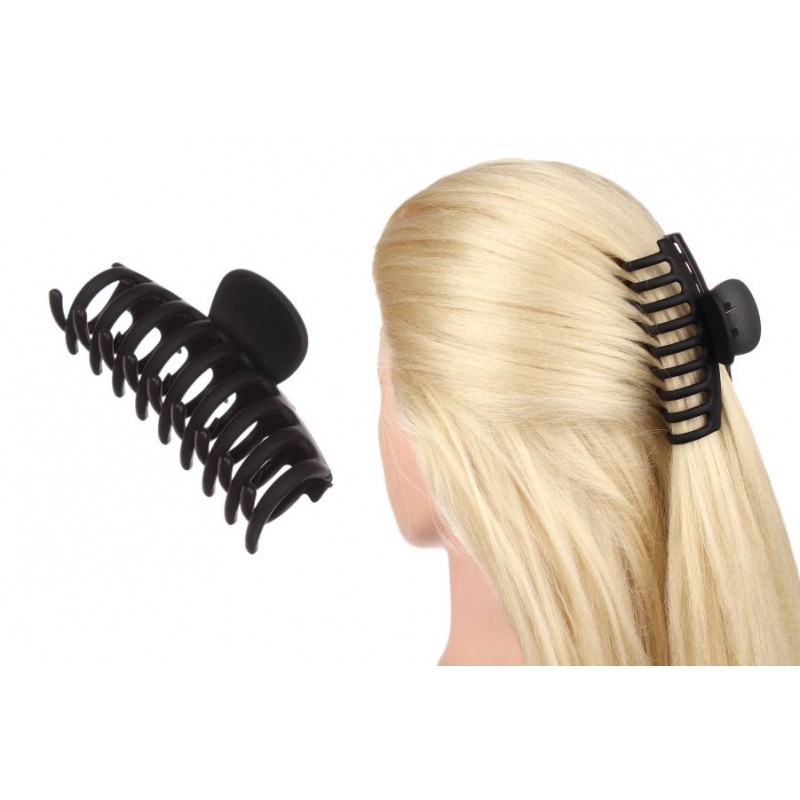 Краб для волос черный матовый 9см 1-206852