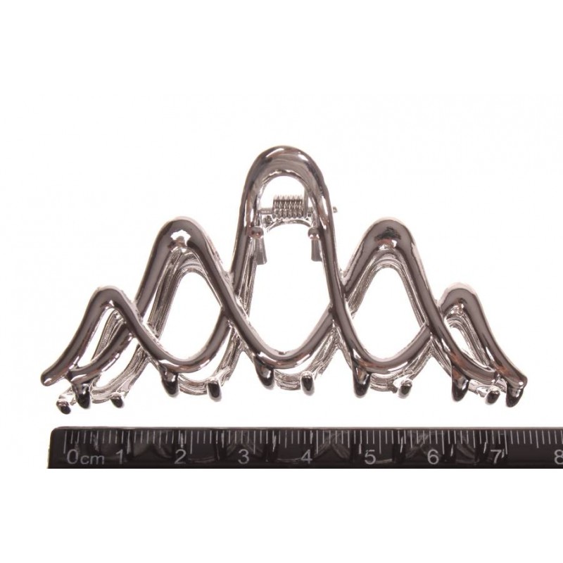 Краб для волос металлический  8см белый 1-213591