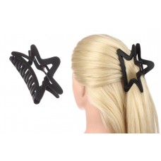 Краб для волос черный матовый  1-207910