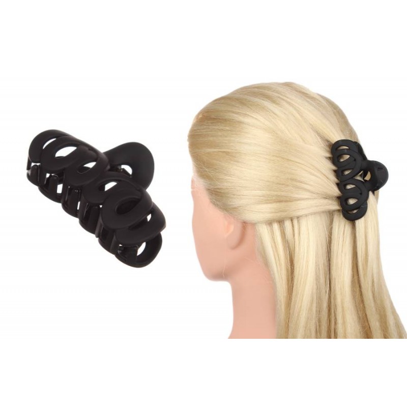 Краб для волос черный матовый 7см 1-206838