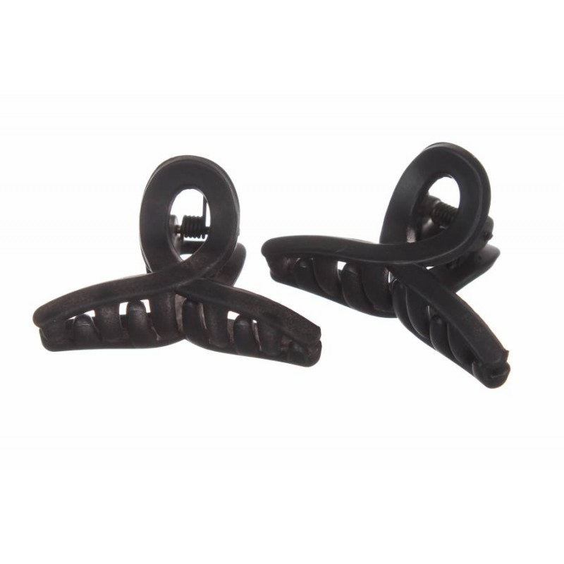 Краб для волос пластиковый черный 4см 1-203370