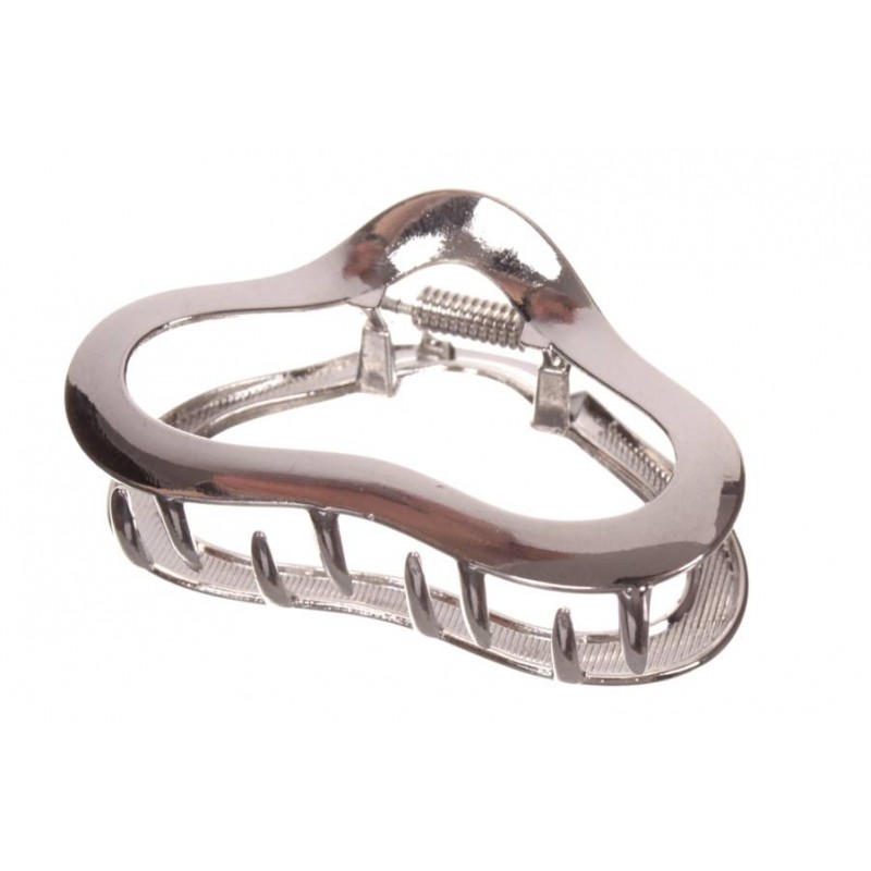 Краб для волос металлический  6см серебро 1-213423