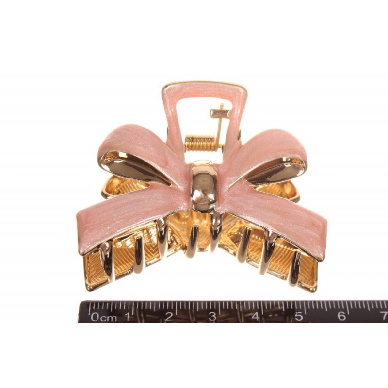 Краб для волос металлический  5,5см розовый 1-213546