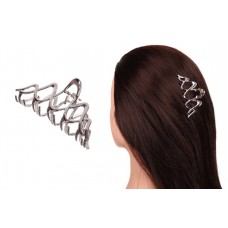 Краб для волос металлический  8см белый 1-213591