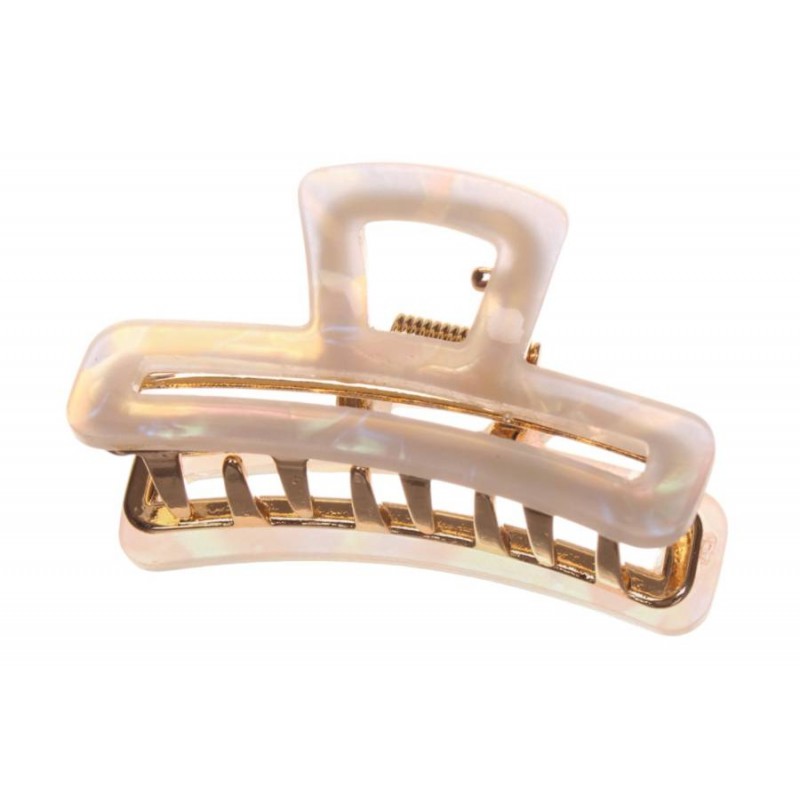 Краб для волос металлический  5см белый 1-213478