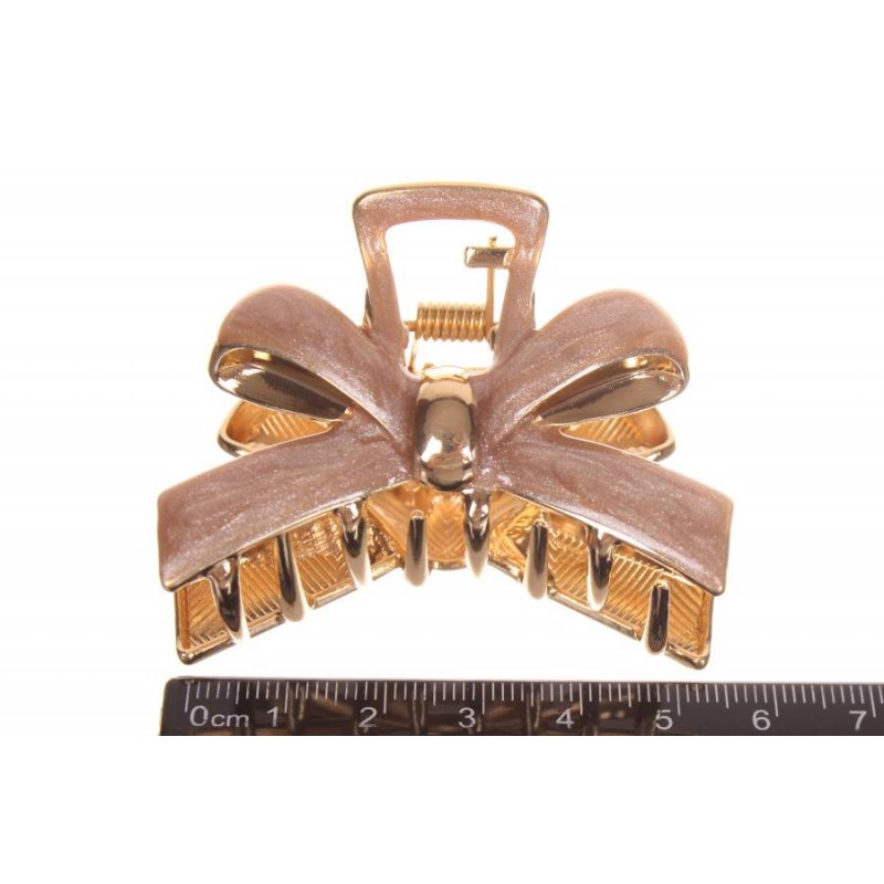 Краб для волос металлический  5,5см розовый с перламутром 1-213553