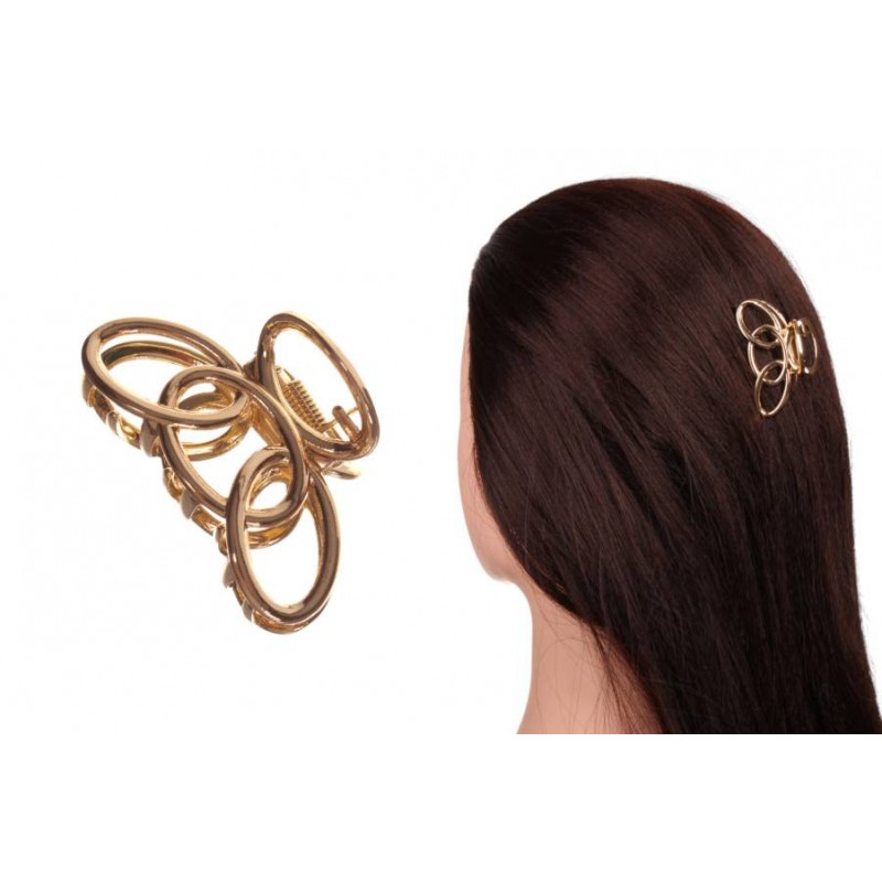 Краб для волос металлический  5см бронзовый  1-213508