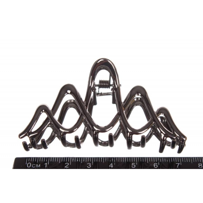 Краб для волос металлический  8см черный 1-213584