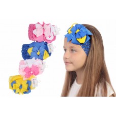 Детская повязка на голову с двухцветным бантиком