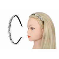 Ободок металлический с украшениями серебро 1-202922