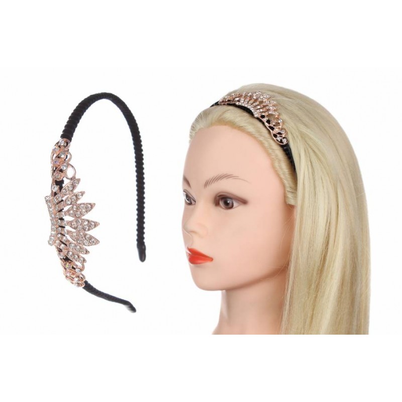 Ободок металлический с украшениями золото 1-202755